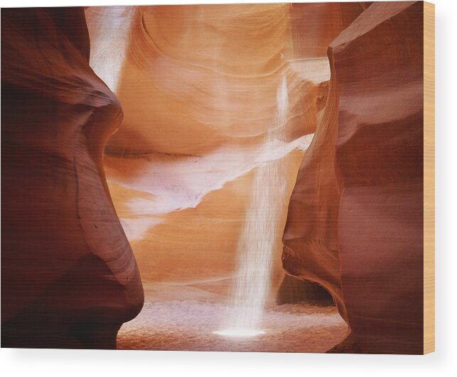 Southwest Wood Print featuring the photograph Natural beauty at its finest - Antelope Canyon Arizona by Alexandra Till