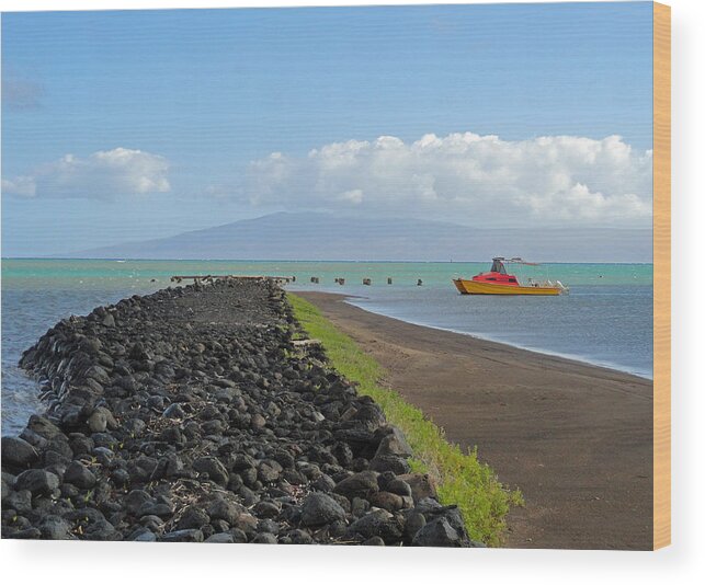 Molokai Wood Print featuring the photograph Old Molokai Pier by Robert Meyers-Lussier