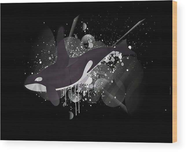 Orcinus Wood Print featuring the digital art Orca by Stephane Le Blan