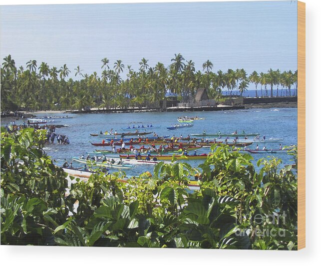 Outrigger Canoes Wood Print featuring the photograph Outrigger Canoe Race by Bette Phelan