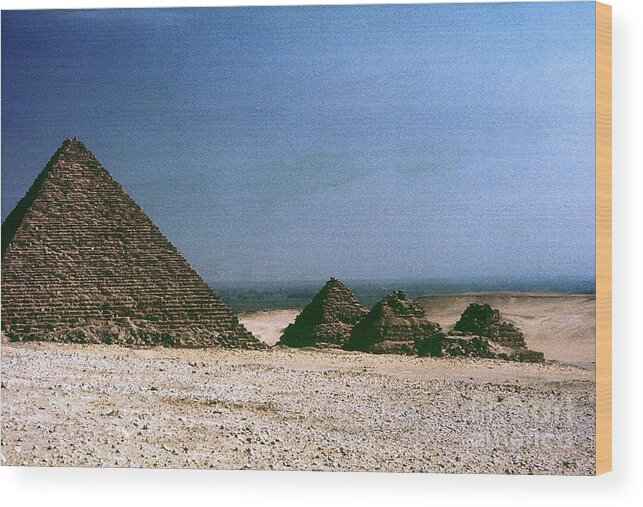 4th Dynasty Wood Print featuring the photograph Pyramid Of Mykerinos by Granger