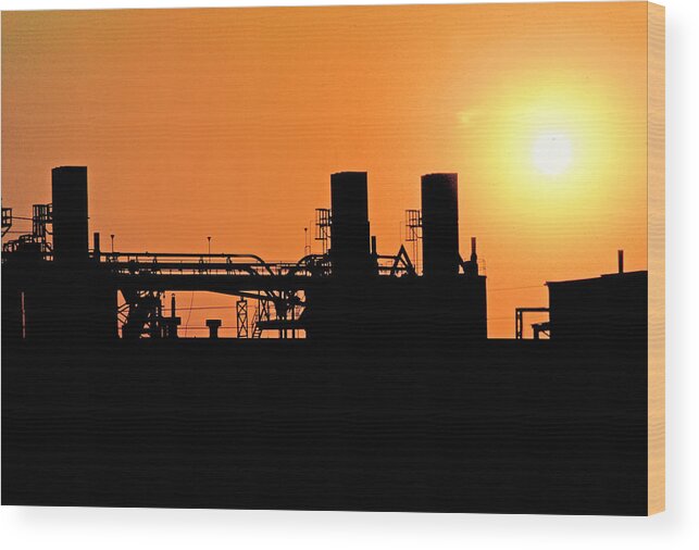 Industry Wood Print featuring the photograph Quitting Time by Mike Flynn