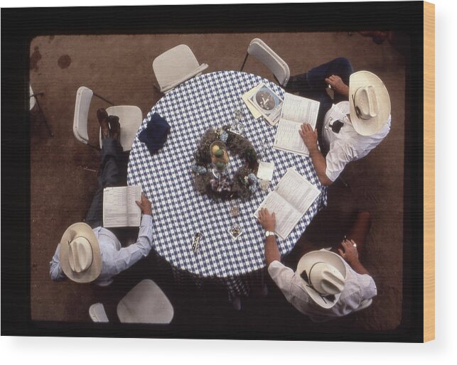 Ranchers Wood Print featuring the photograph Ranchers at the Round Table by Greg Kopriva