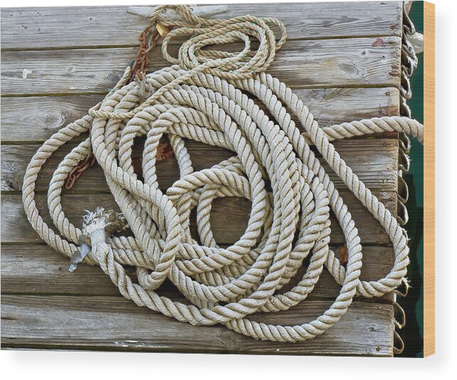 Rope Wood Print featuring the photograph Rope by Frank Winters