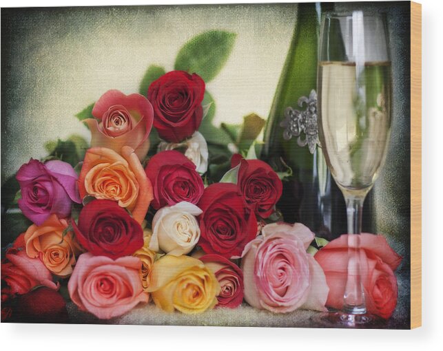 Roses Wood Print featuring the photograph Roses for you by Yelena Rozov