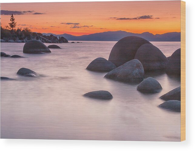 Landscape Wood Print featuring the photograph Sand Harbor Sunset by Marc Crumpler
