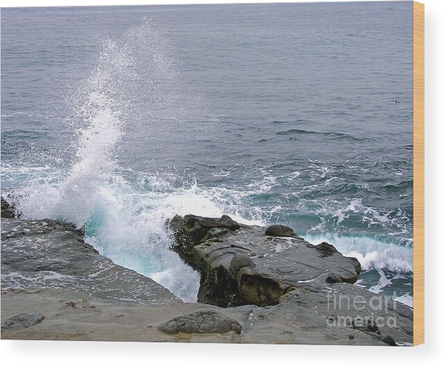 Pacific Wood Print featuring the photograph Sea Foam by Carol Bradley