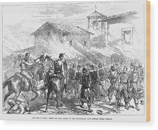 1874 Wood Print featuring the photograph Spain: Second Carlist War by Granger