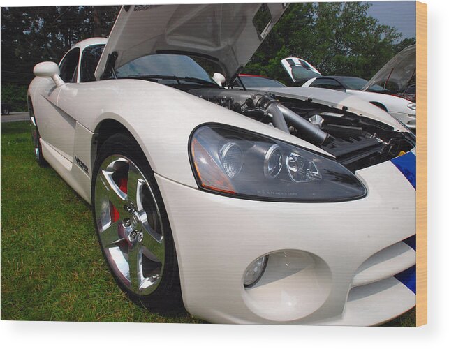 Automobiles Wood Print featuring the pyrography Ssss 2009 Dodge Viper by John Schneider