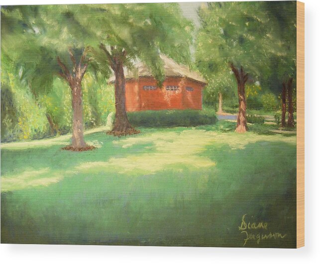 Landscape Wood Print featuring the pastel Summer Day by Diane Ferguson