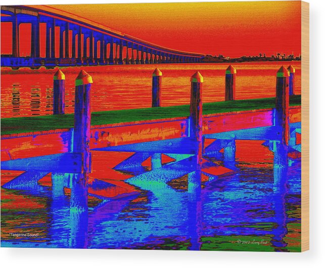 Navarre Wood Print featuring the digital art Tangerine Sound by Larry Beat