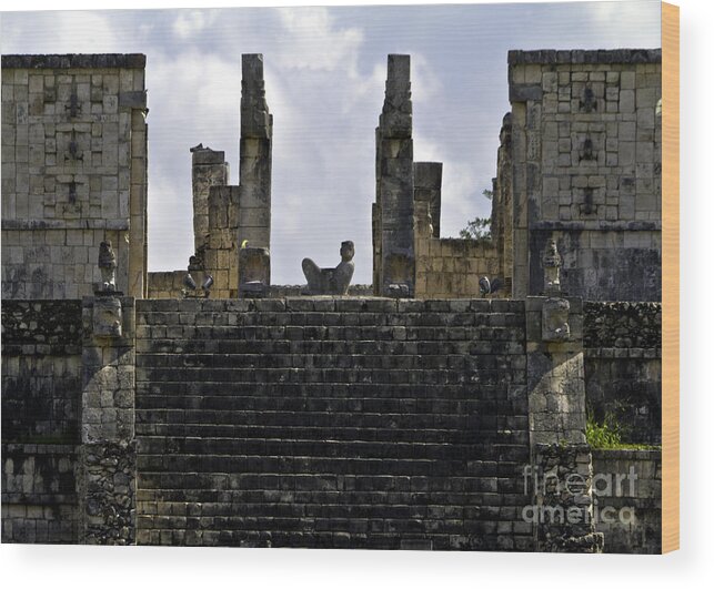 Chichen Itza Wood Print featuring the photograph Temple of the Warriors by Ken Frischkorn