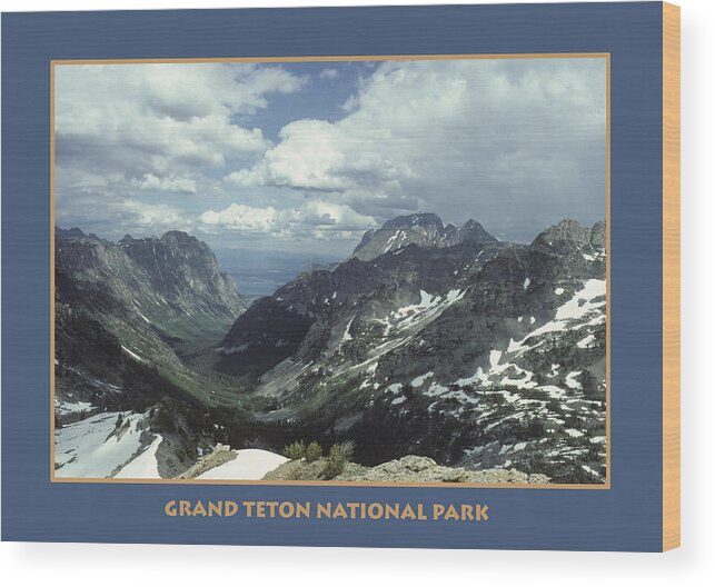 Mountain Scene Tetons Wood Print featuring the photograph Teton Poster by John Farley