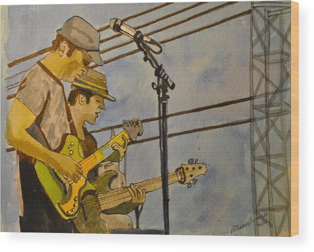Umphrey's Mcgee Wood Print featuring the painting Umphreys Mcgee at the Stone Pony by Patricia Arroyo