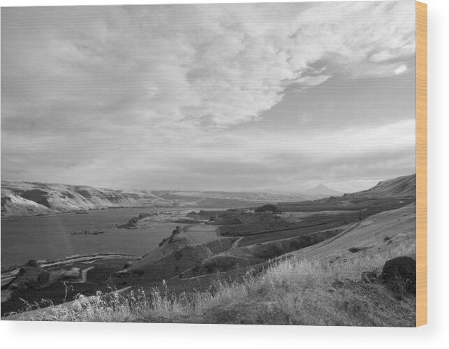 Columbia Gorge Wood Print featuring the photograph View from the Hill Columbia River by Kathleen Grace