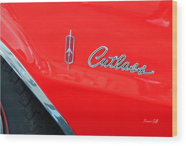 Red Wood Print featuring the photograph Vintage Red Cutlass by Suzanne Gaff