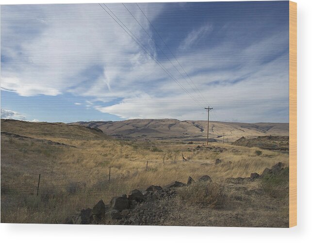 Landscape Wood Print featuring the photograph Windswept Hills by Kathleen Grace