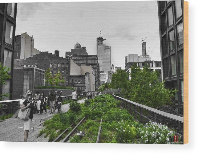 New York Wood Print featuring the photograph 006 Walking The Nyc High Line by Michael Frank Jr