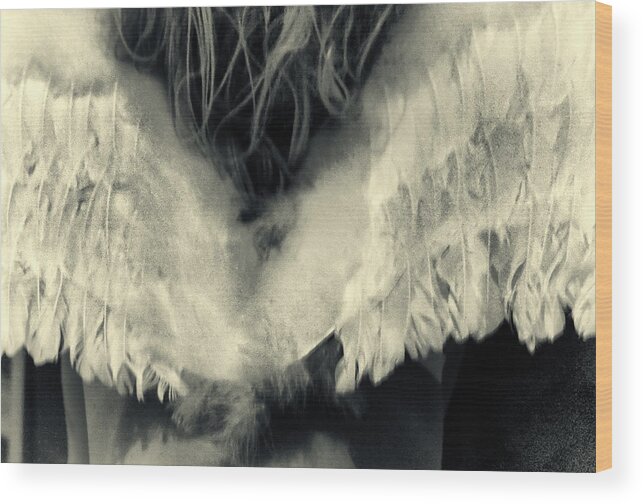 Monochrom Wood Print featuring the photograph Angel by Stelios Kleanthous