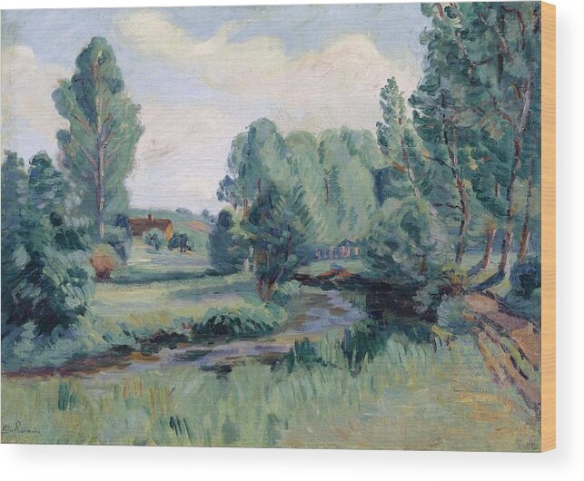 Jouy Wood Print featuring the painting Art Paintings #1 by Armand Guillaumin