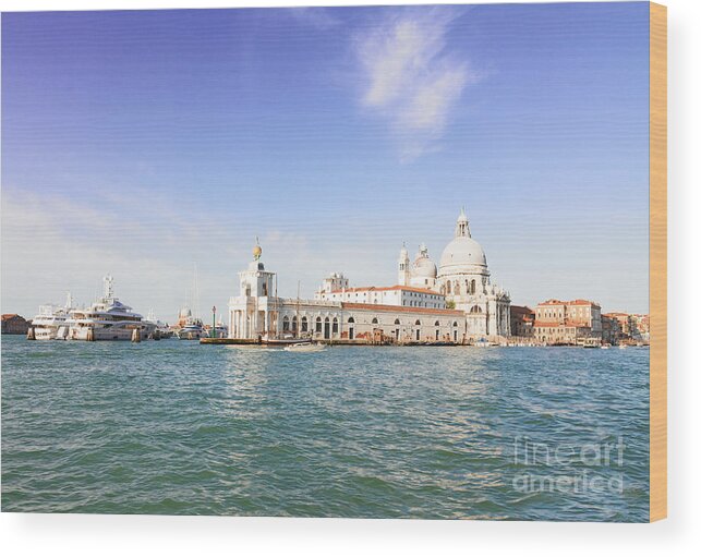 Venezia Wood Print featuring the photograph Basilica Santa Maria della Salute and Dogana by Anastasy Yarmolovich