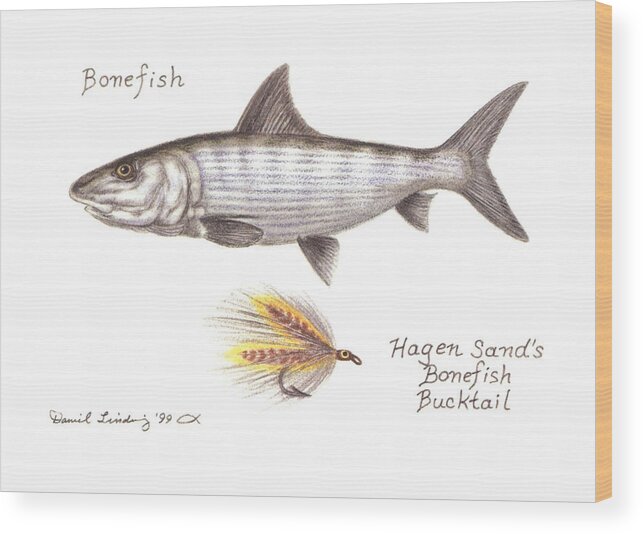 Bonefish and Hagen Sand's Bonefish Bucktail Fly #1 Wood Print by Daniel  Lindvig - Pixels