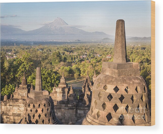 Borobudur Wood Print featuring the photograph Borobudur Temple #1 by Didier Marti