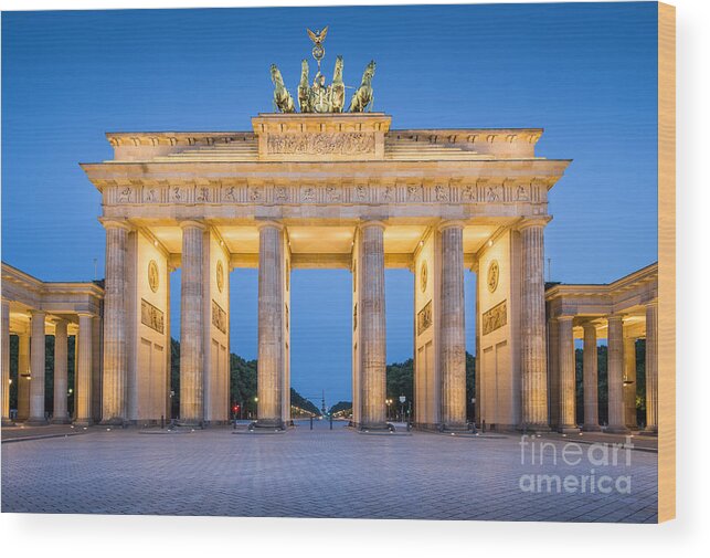 Architecture Wood Print featuring the photograph Brandenburg Gate #1 by JR Photography