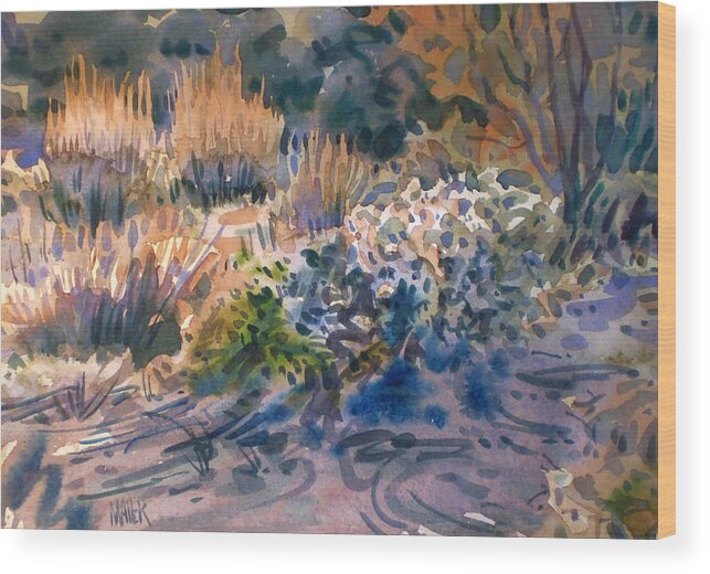 Desert Flora Wood Print featuring the painting Desert Flora #1 by Donald Maier