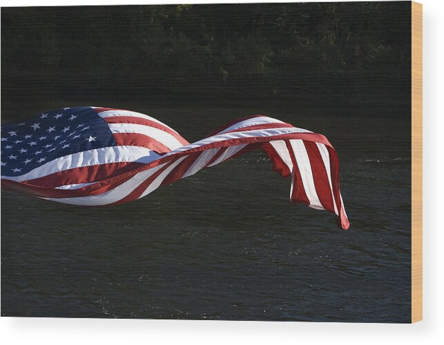 Flag Wood Print featuring the photograph Flying Free #1 by Elsa Santoro