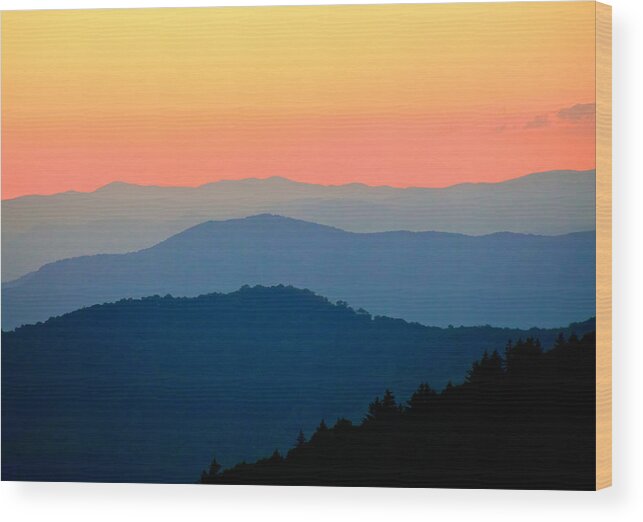 Blue Ridge Wood Print featuring the photograph Layers #1 by William Wetmore