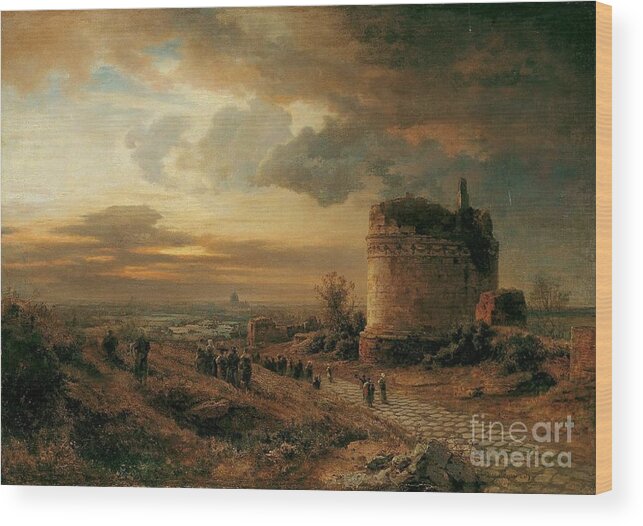 Oswald Achenbach Wood Print featuring the painting Oswald Achenbach #1 by MotionAge Designs