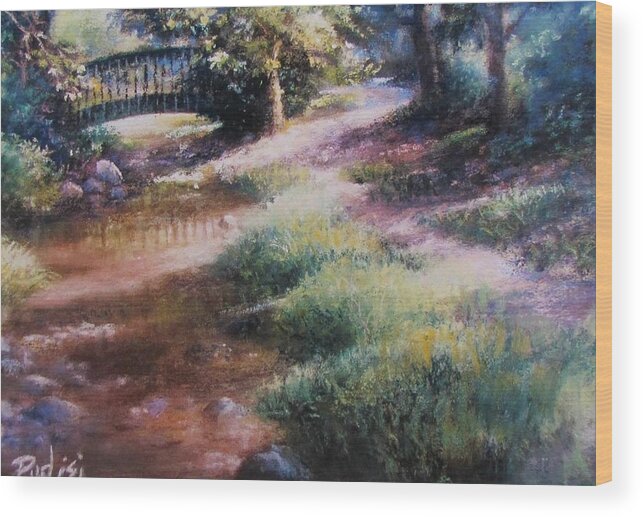 Landscape Wood Print featuring the pastel Shupp's Grove #1 by Bill Puglisi