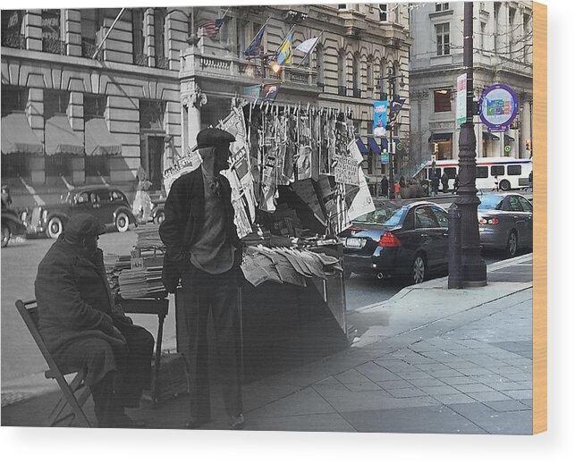  Wood Print featuring the photograph South Broad Newsstand #1 by Eric Nagy