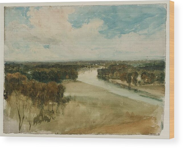 Joseph Mallord William Turner 1775�1851  The Thames From Richmond Hill Wood Print featuring the painting The Thames from Richmond Hill by Joseph Mallord