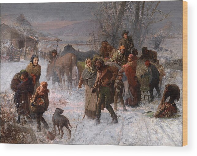 Charles T Webber Wood Print featuring the painting The Underground Railroad #2 by Charles T Webber