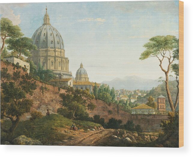 William Marlow Wood Print featuring the painting View of Saint Peter's. Rome #2 by William Marlow