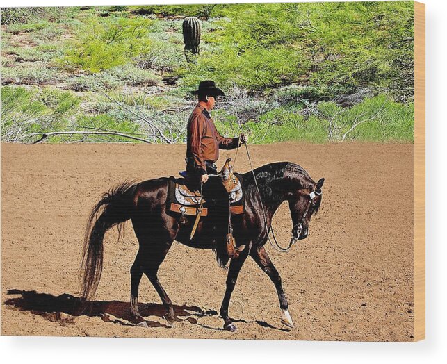 Rider Wood Print featuring the photograph Western Pleasure #2 by Barbara Zahno