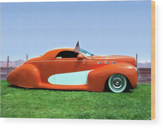 Photograph Wood Print featuring the photograph 1939 Lincoln Zephyr Coupe by Greg Sigrist