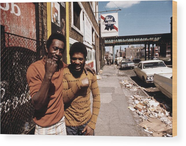 1970s Candids Wood Print featuring the photograph 1970s America. Two Young Men by Everett