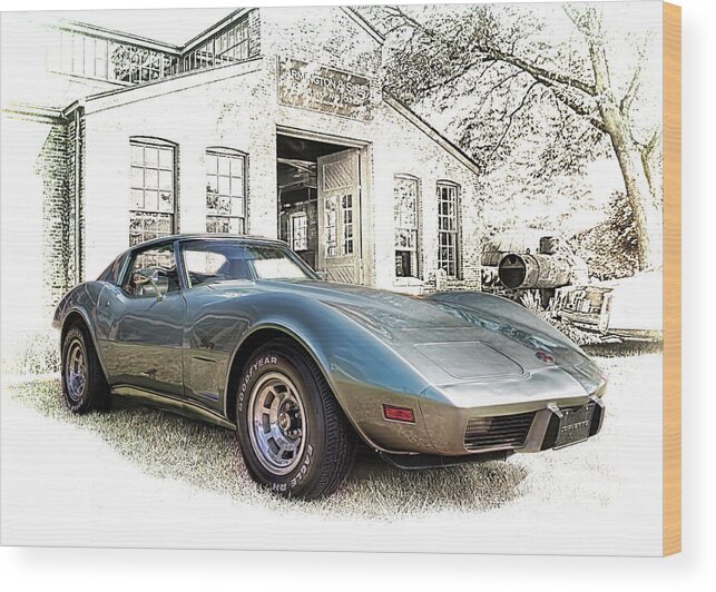 1976 Wood Print featuring the photograph 1976 Corvette Stingray by Susan Rissi Tregoning