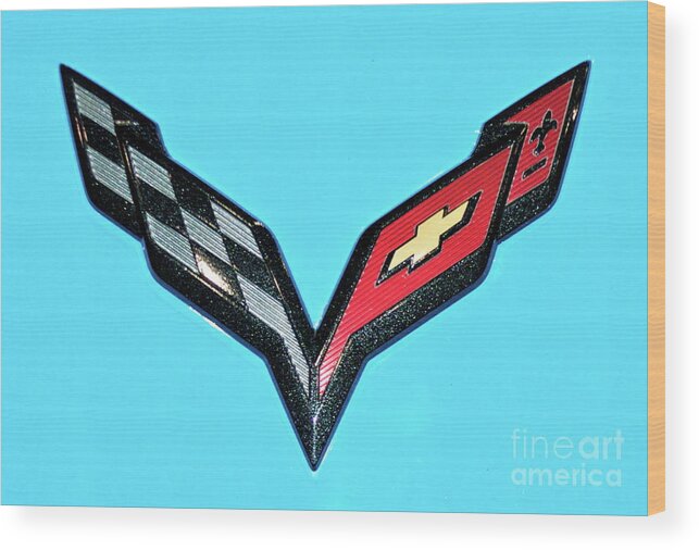 Chevy Wood Print featuring the photograph Chevy emblem #3 by Pamela Walrath
