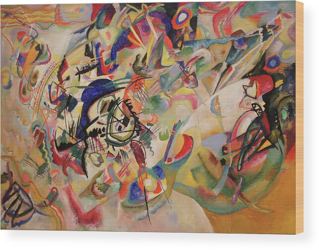 Wassily Kandinsky Wood Print featuring the painting Composition VII #3 by Wassily Kandinsky