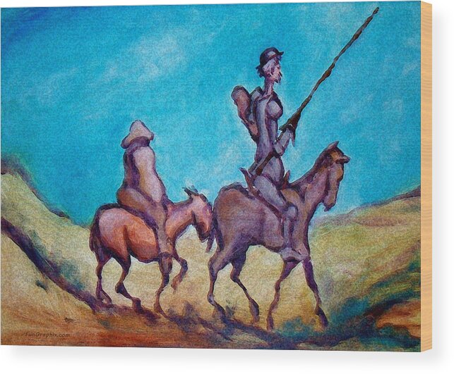 Don Quixote Wood Print featuring the painting Don Quixote #2 by Kevin Middleton