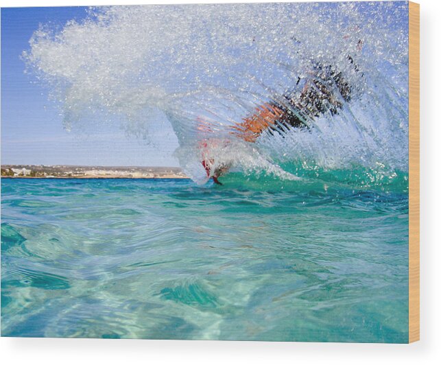 Adventure Wood Print featuring the photograph Kitesurfing #2 by Stelios Kleanthous