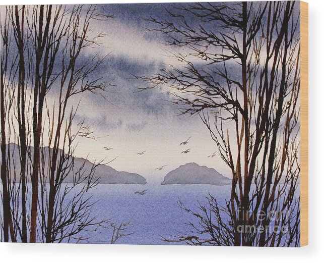 Shore Wood Print featuring the painting Quiet Shore #2 by James Williamson