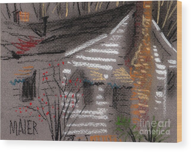 Wallis House Wood Print featuring the drawing Wallis House #2 by Donald Maier