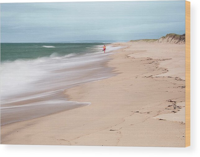 Seashore Wood Print featuring the photograph Woman on the Beach #2 by Gordon Ripley