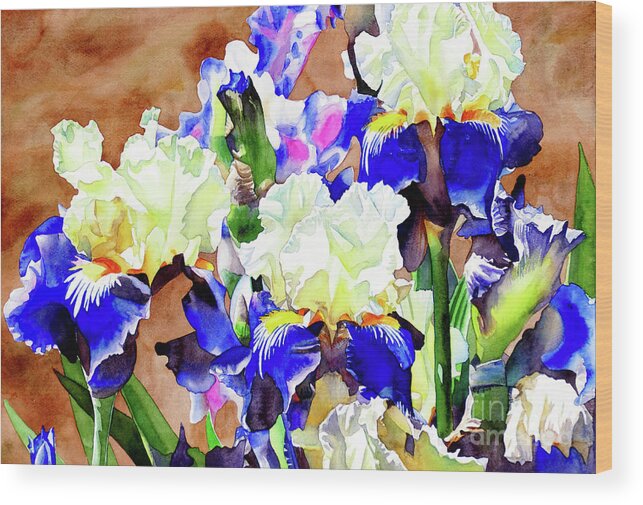 Iris Wood Print featuring the painting #292 Horton Iris 2 #292 by William Lum
