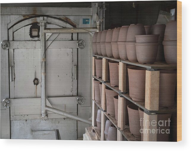 Pottery Wood Print featuring the photograph A Village Pottery Studio, Japan #2 by Perry Rodriguez